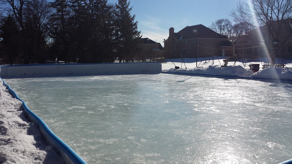 Backyard Hockey Rink with tall backboards